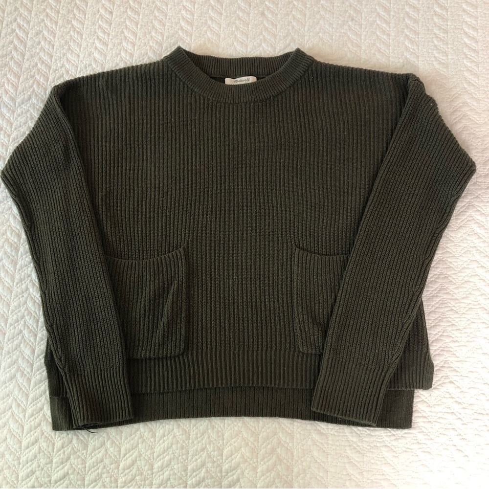 Madewell Patch Pocket Pullover Ribbed Crewneck Sw… - image 5